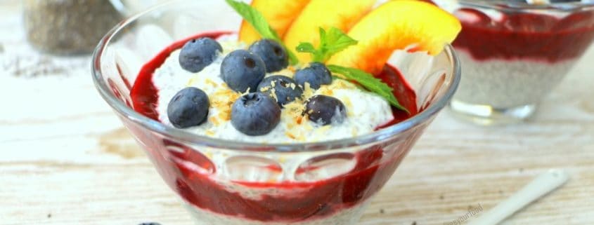 Chiapudding mit Beeren und Nektarinen